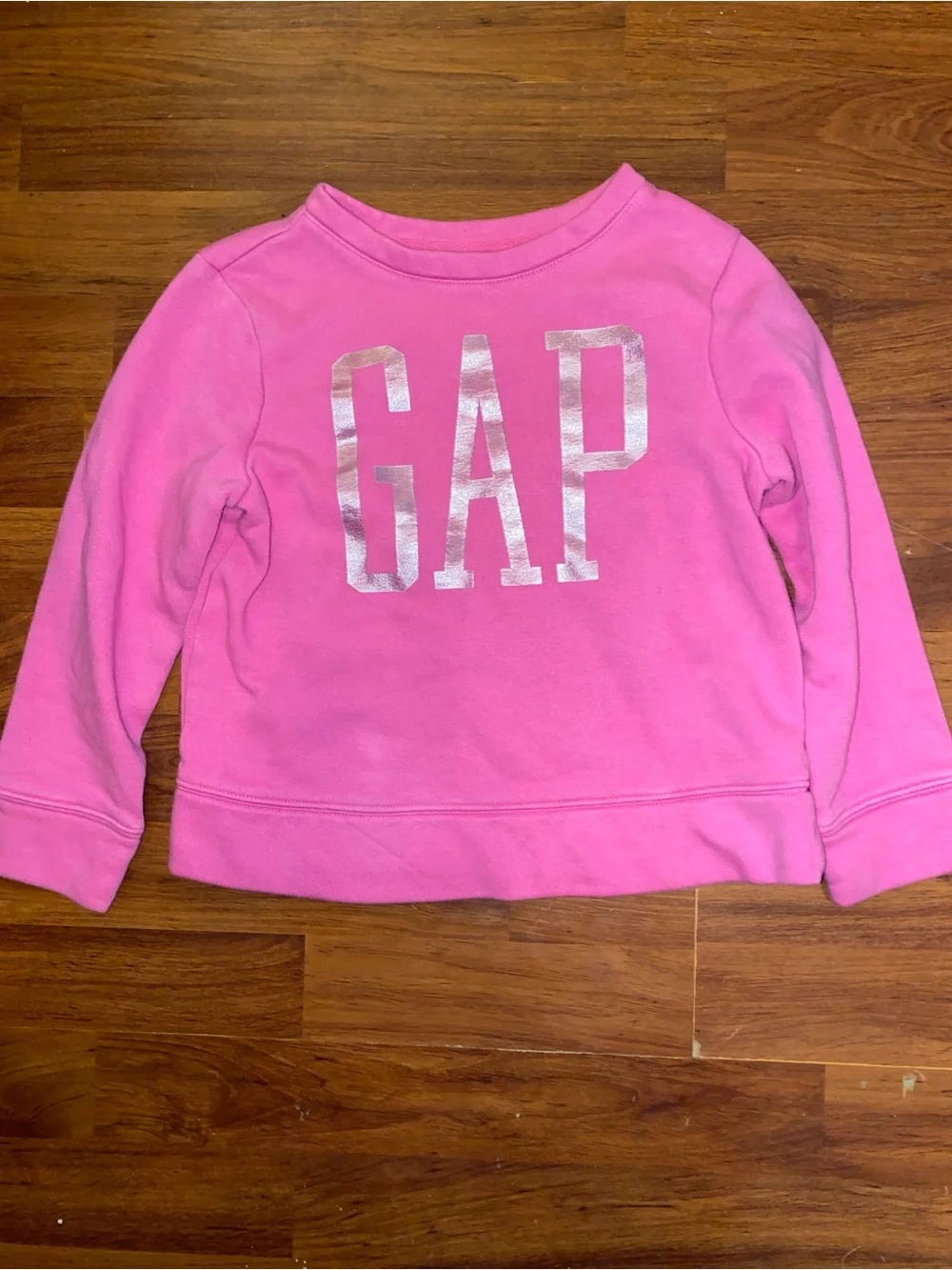 GAP Girls Bright Pink Sweatshirt with Silver Logo